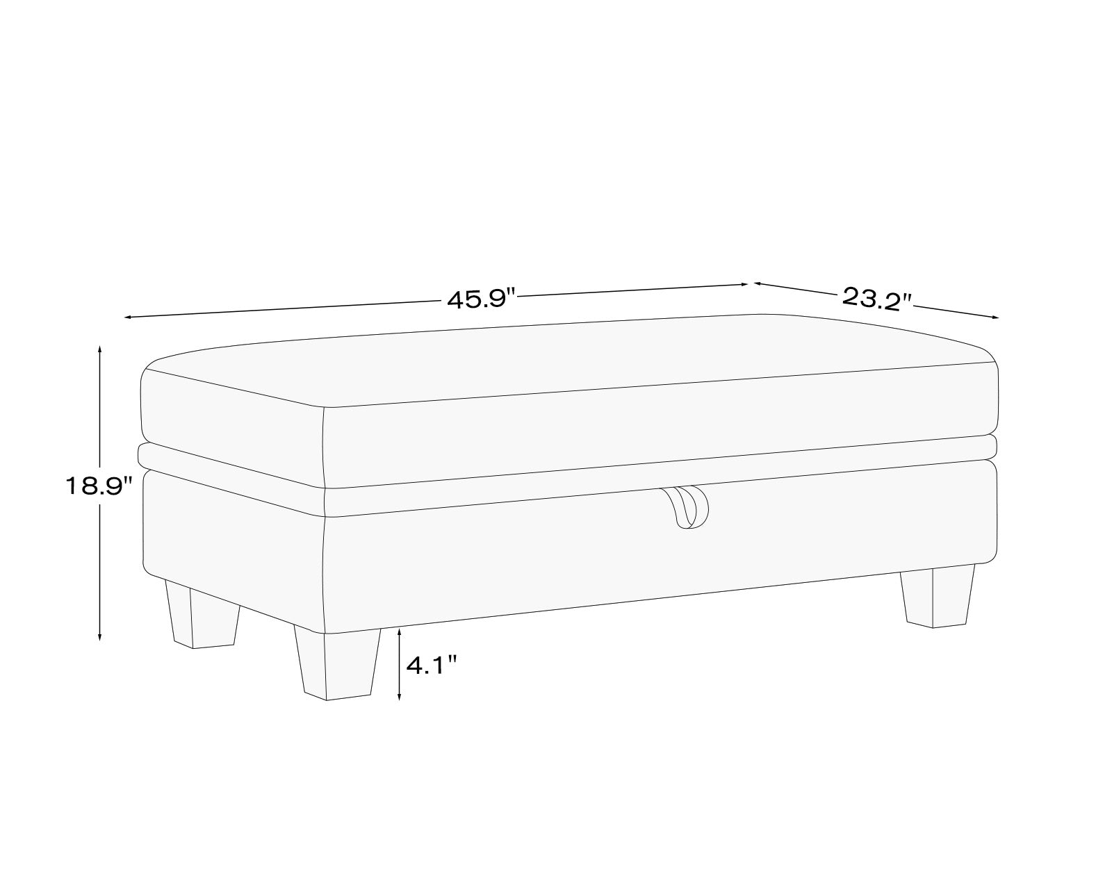 Belffin Modular Chenille Large Ottoman