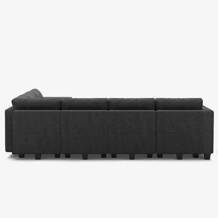 Belffin 7 Seats + 9 Sides Modular Weave Sofa with Ottoman
