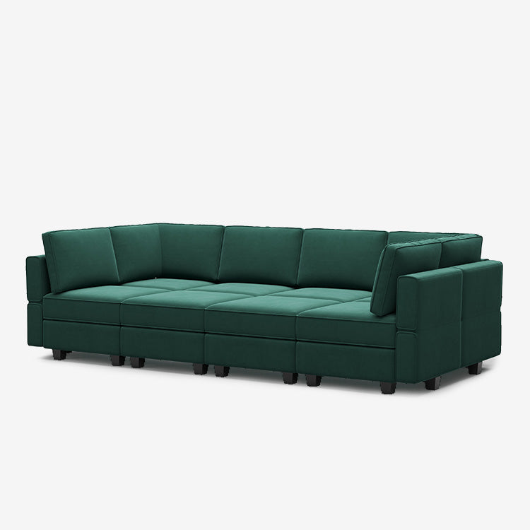 Canapé-lit modulaire Belffin 8 places + 8 côtés en velours avec siège de rangement
