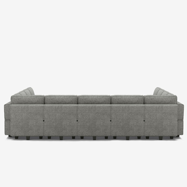 Belffin 14 Seats + 13 Sides  Modular Terry Sofa with Storage Seat and Ottoman