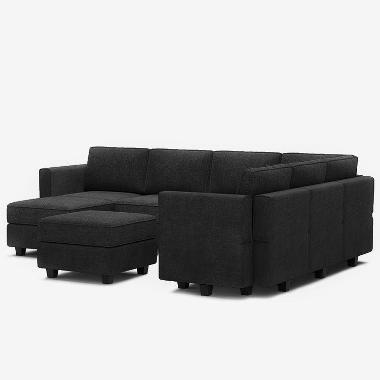 Belffin 7 Seats + 9 Sides Modular Terry Sofa with Storage Seat and Ottoman