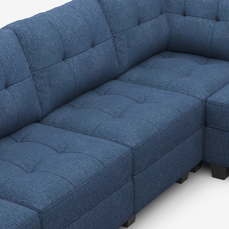 Belffin 8 Seats + 6 Sides Modular Weave Sleeper Sofa with Storage Seat