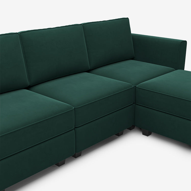 Belffin 17 Seats + 14 Sides Modular Velvet Sofa with Storage Seat and Ottoman