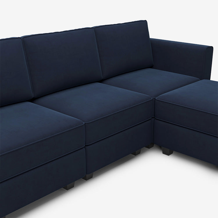 Belffin 9 Seats + 11 Sides Modular Velvet Sofa with Storage Seat and Ottoman
