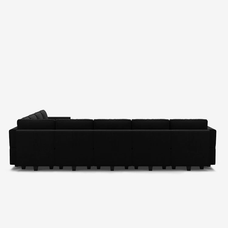 Belffin 9 Seats + 11 Sides Modular Velvet Sofa with Storage Seat and Ottoman