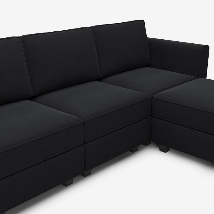 Belffin 9 Seats + 11 Sides Modular Velvet Sofa with Storage Seat and Ottoman