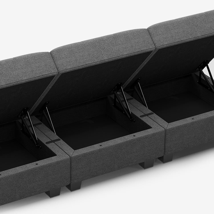 Belffin 8 Seats + 6 Sides Modular Weave Sleeper Sofa with Storage Seat
