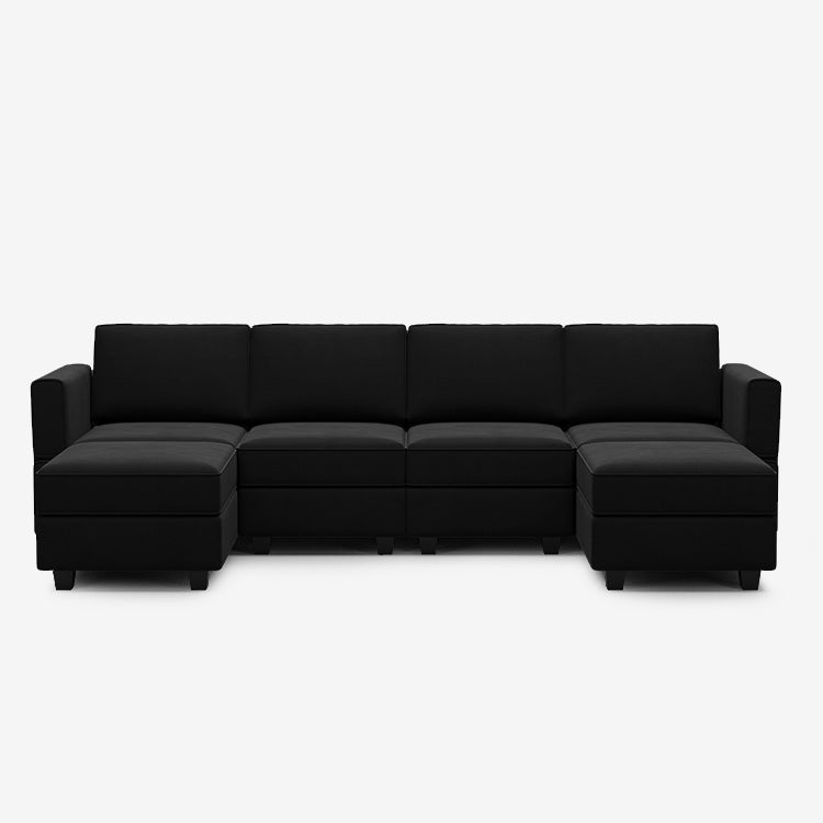 Belffin 6 Seats + 6 Sides Modular Velvet Sofa with Storage Seat