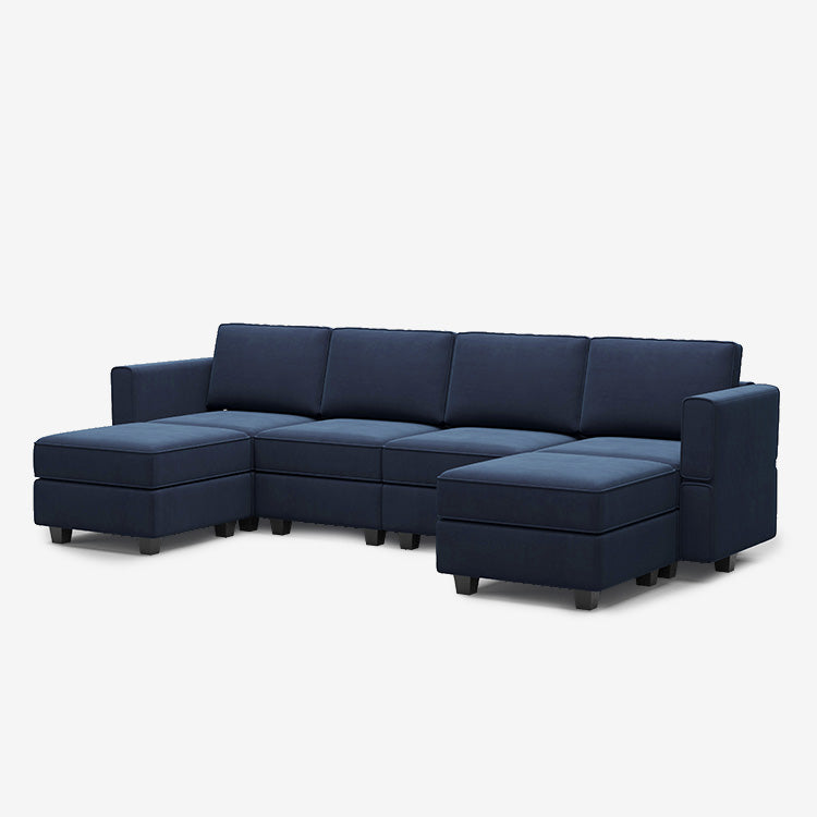 Belffin 6 Seats + 6 Sides Modular Velvet Sofa with Storage Seat