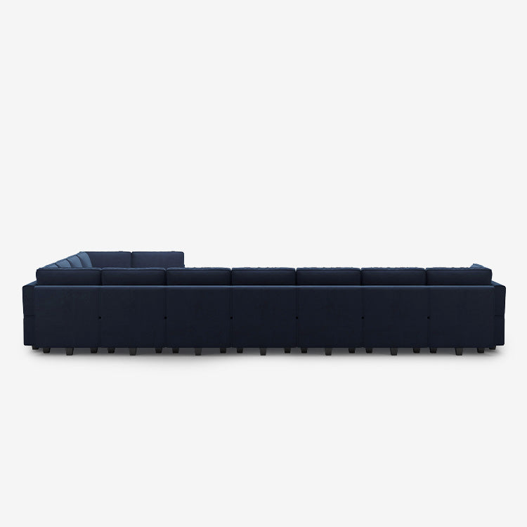 Belffin 17 Seats + 14 Sides Modular Velvet Sofa with Storage Seat and Ottoman