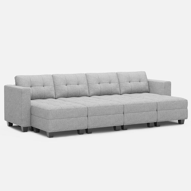 Belffin 8 Seats + 6 Sides Modular Weave Sleeper Sofa with Storage Seat