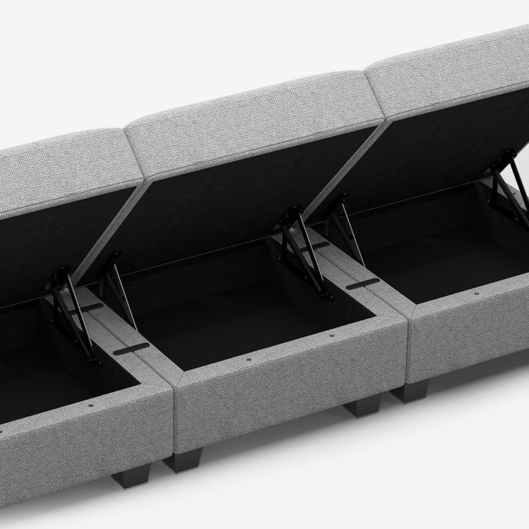 Belffin 8 Seats + 6 Sides Modular Weave Sleeper Sofa with Storage Seat