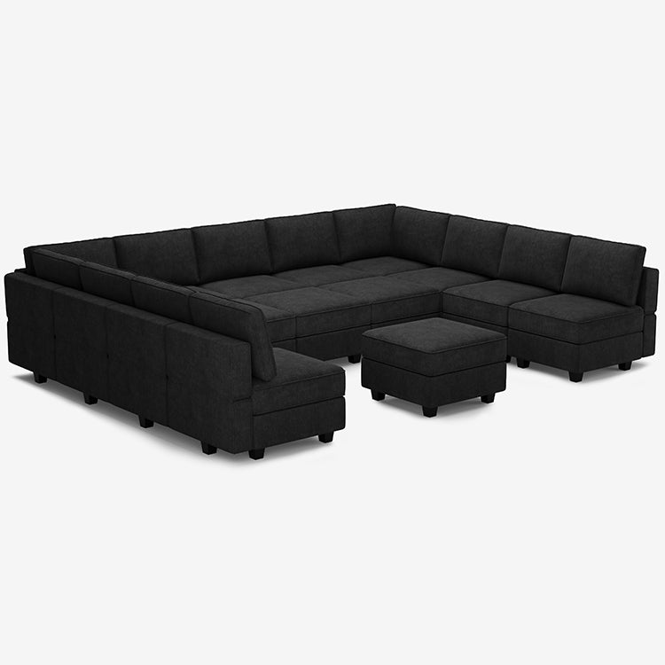 Belffin 14 Seats + 13 Sides  Modular Terry Sofa with Storage Seat and Ottoman
