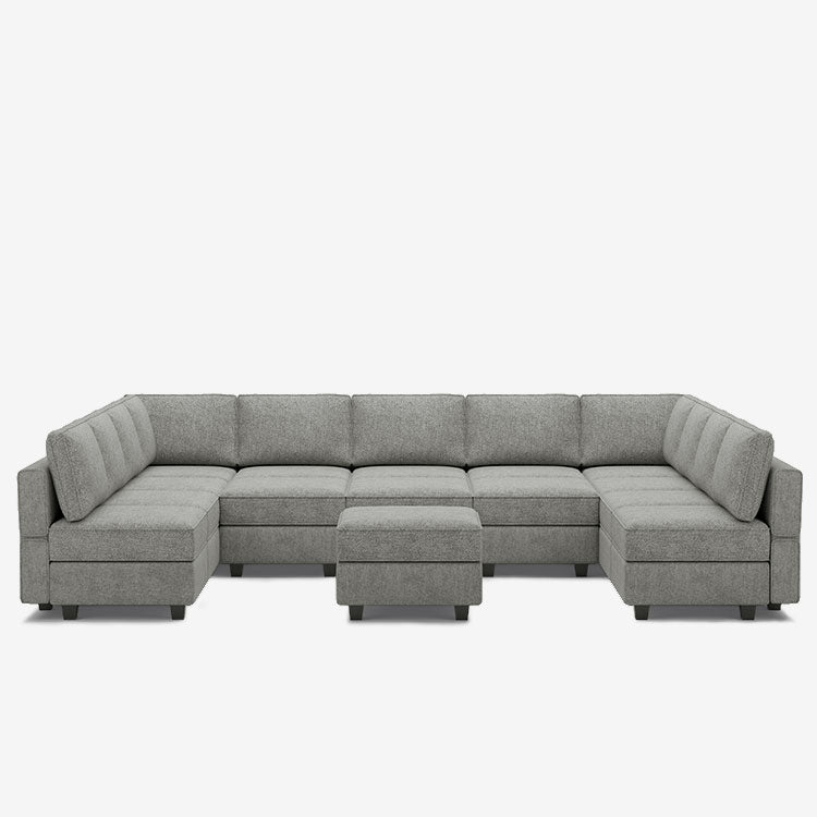 Belffin 14 Seats + 13 Sides  Modular Terry Sofa with Storage Seat and Ottoman