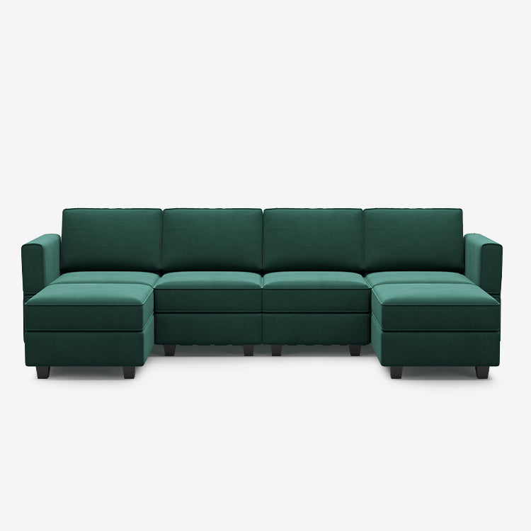Belffin 6 Seats + 6 Sides Modular Velvet Sofa with Storage Seat