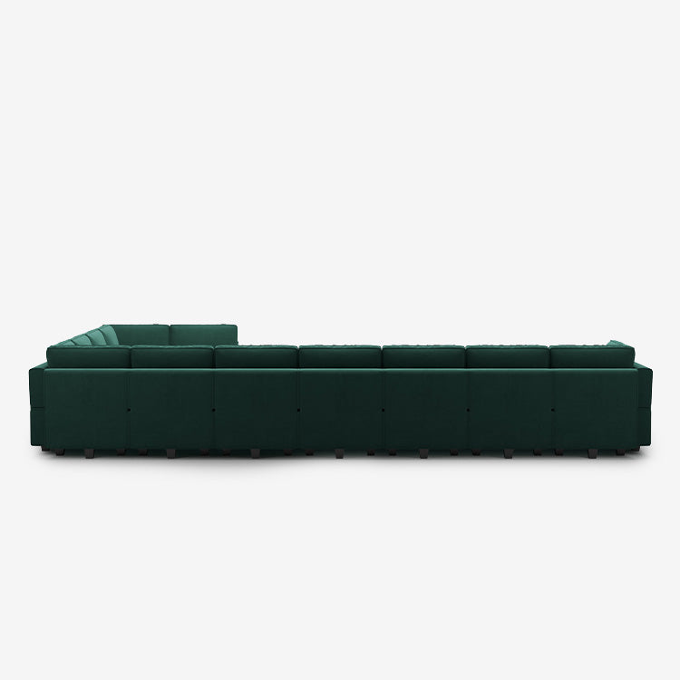 Belffin 17 Seats + 14 Sides Modular Velvet Sofa with Storage Seat and Ottoman