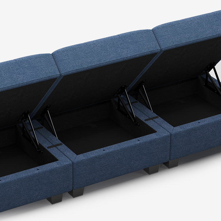 Belffin 8 Seats + 6 Sides Modular Weave Sleeper Sofa with Storage Seat