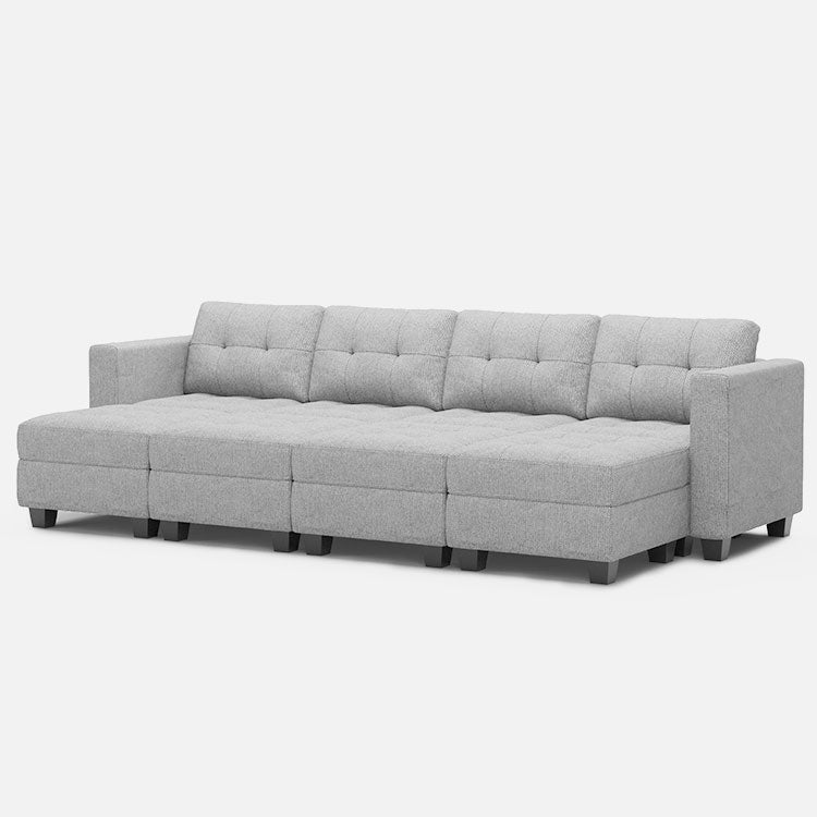 Belffin 8 Seats + 6 Sides Modular Weave Sleeper Sofa with Storage Seat