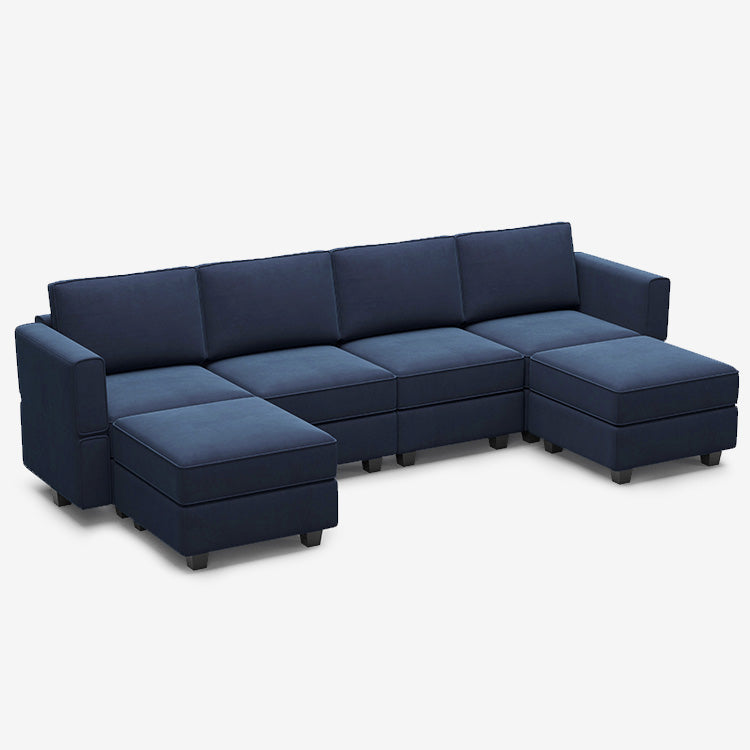 Belffin 6 Seats + 6 Sides Modular Velvet Sofa with Storage Seat
