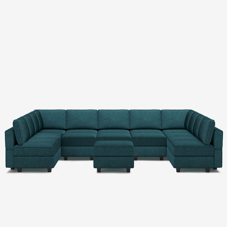 Belffin 14 Seats + 13 Sides  Modular Terry Sofa with Storage Seat and Ottoman