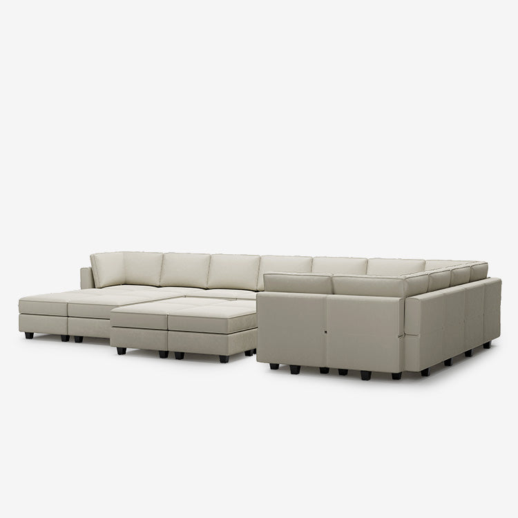 Belffin 17 Seats + 14 Sides Modular Velvet Sofa with Storage Seat and Ottoman