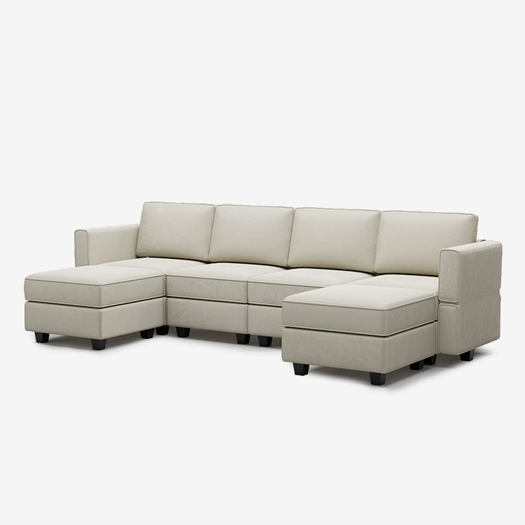 Belffin 6 Seats + 6 Sides Modular Velvet Sofa with Storage Seat