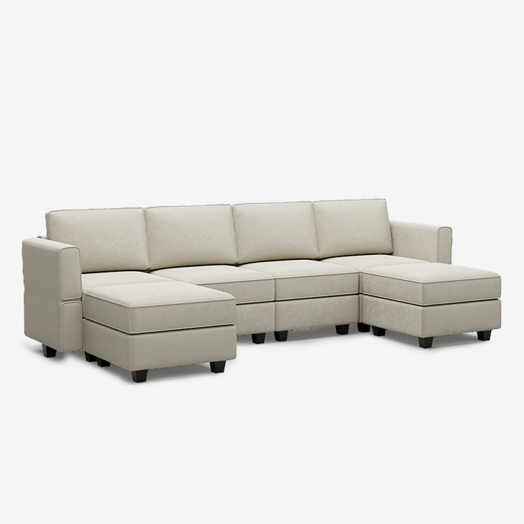 Belffin 6 Seats + 6 Sides Modular Velvet Sofa with Storage Seat