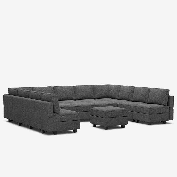 Belffin 14 Seats + 13 Sides  Modular Terry Sofa with Storage Seat and Ottoman
