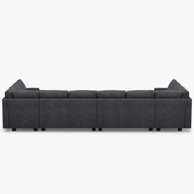 Belffin Modular 10 Seater Modular Chenille Sofa with Storage Ottoman
