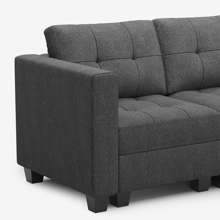 Belffin 8 Seats + 6 Sides Modular Weave Sleeper Sofa with Storage Seat