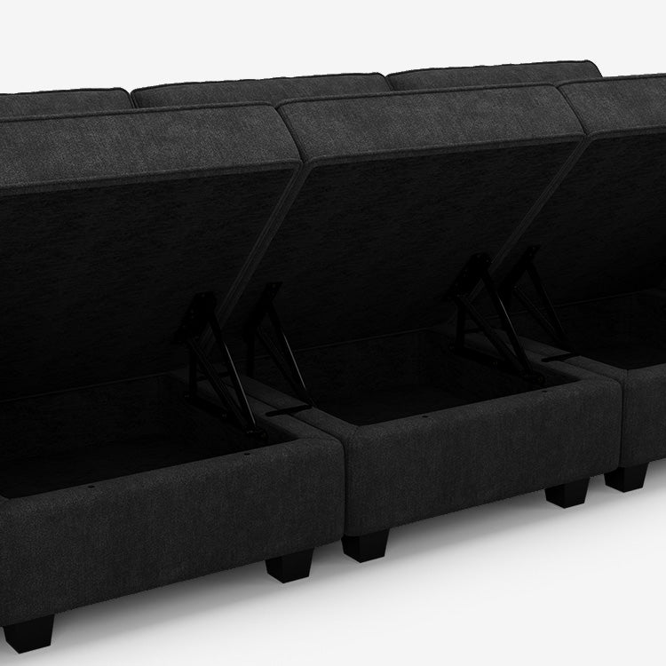 Belffin 14 Seats + 13 Sides  Modular Terry Sofa with Storage Seat and Ottoman