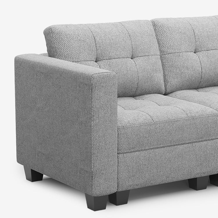 Belffin 8 Seats + 6 Sides Modular Weave Sleeper Sofa with Storage Seat