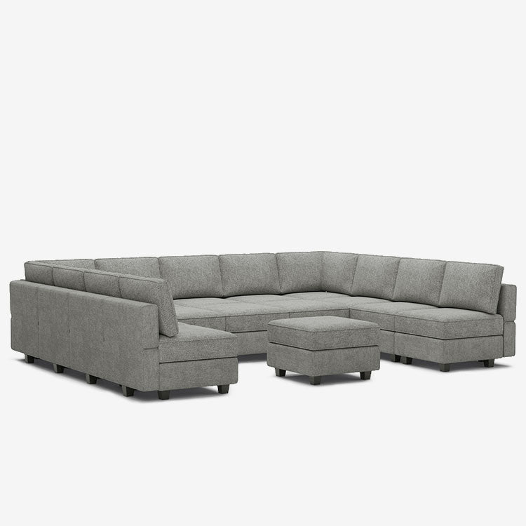 Belffin 14 Seats + 13 Sides  Modular Terry Sofa with Storage Seat and Ottoman