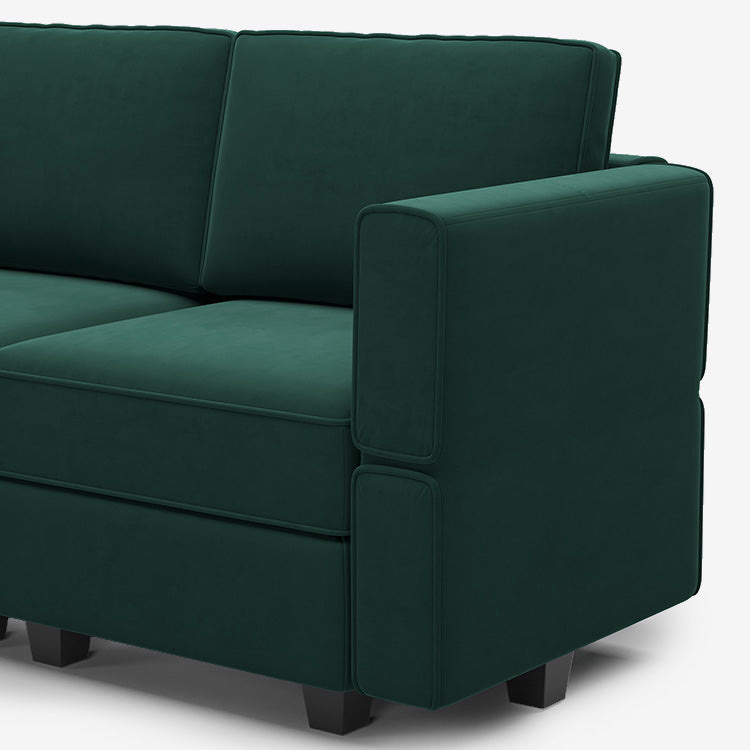 Belffin 17 Seats + 14 Sides Modular Velvet Sofa with Storage Seat and Ottoman