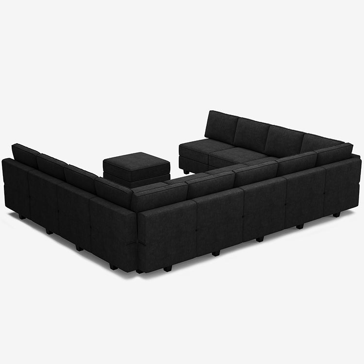 Belffin 14 Seats + 13 Sides  Modular Terry Sofa with Storage Seat and Ottoman
