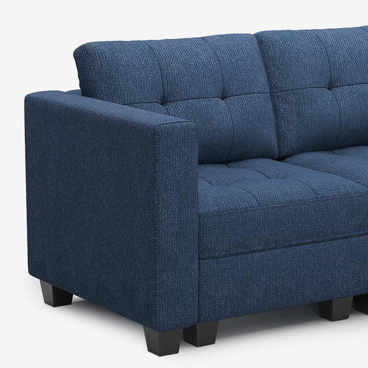 Belffin 8 Seats + 6 Sides Modular Weave Sleeper Sofa with Storage Seat