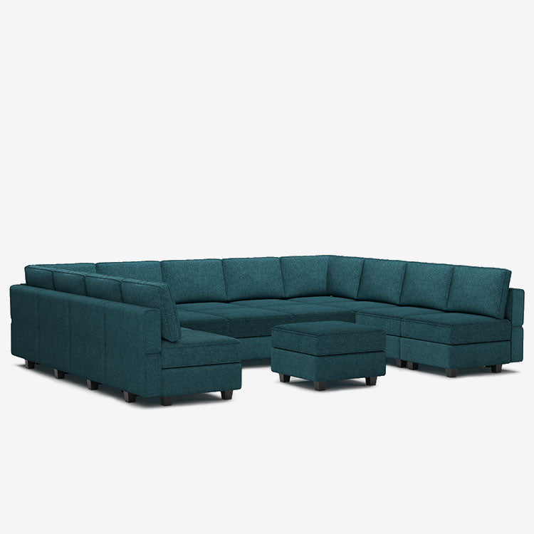 Belffin 14 Seats + 13 Sides  Modular Terry Sofa with Storage Seat and Ottoman