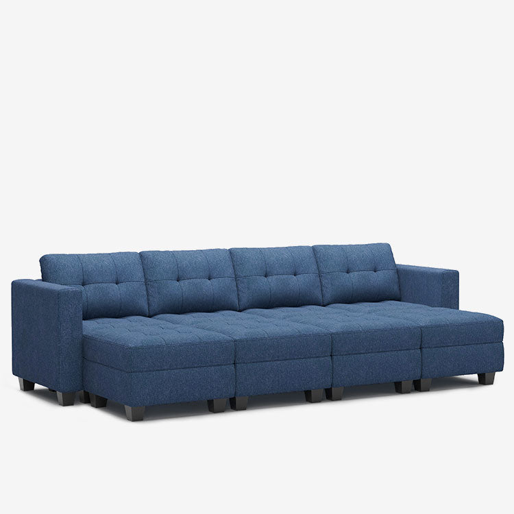 Belffin 8 Seats + 6 Sides Modular Weave Sleeper Sofa with Storage Seat