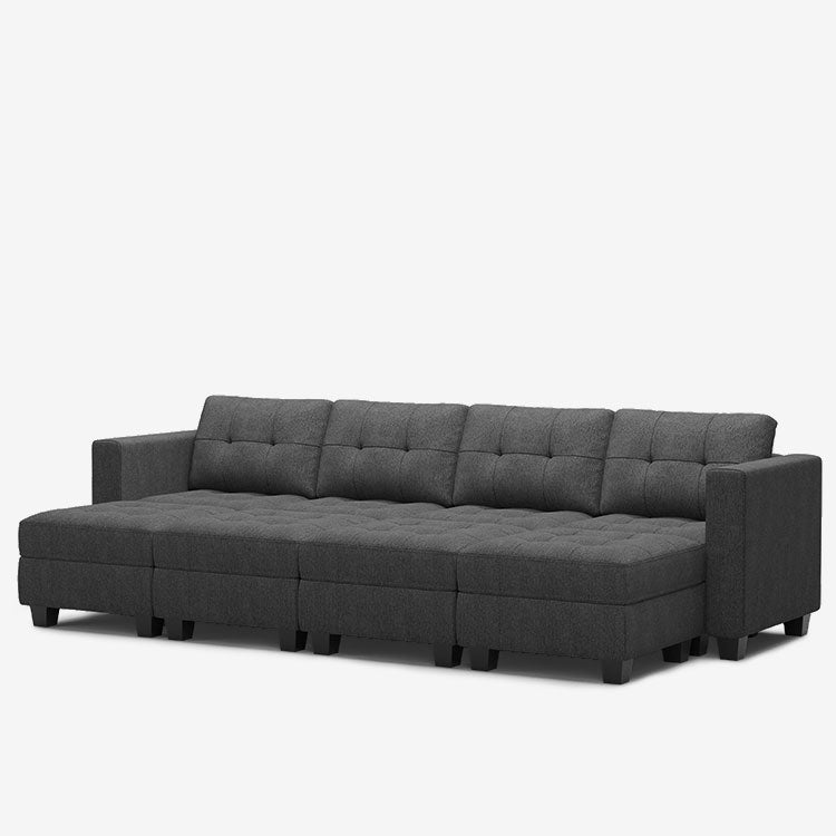 Belffin 8 Seats + 6 Sides Modular Weave Sleeper Sofa with Storage Seat