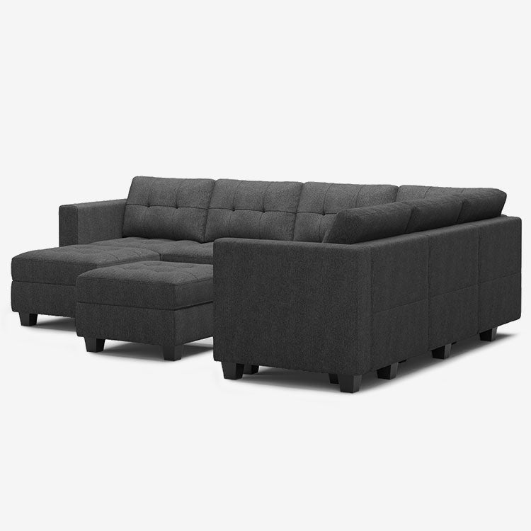Belffin 7 Seats + 9 Sides Modular Weave Sofa with Ottoman