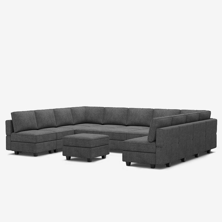 Belffin 14 Seats + 13 Sides  Modular Terry Sofa with Storage Seat and Ottoman
