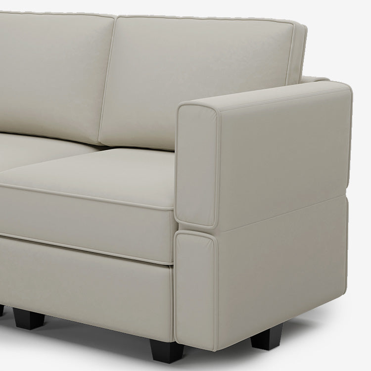 Belffin 17 Seats + 14 Sides Modular Velvet Sofa with Storage Seat and Ottoman