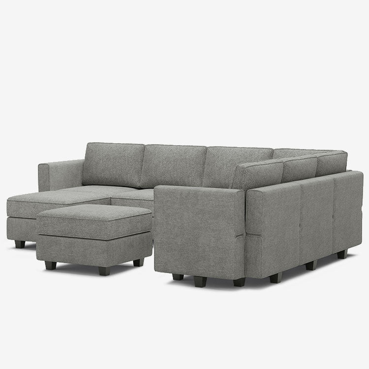 Belffin 7 Seats + 9 Sides Modular Terry Sofa with Storage Seat and Ottoman