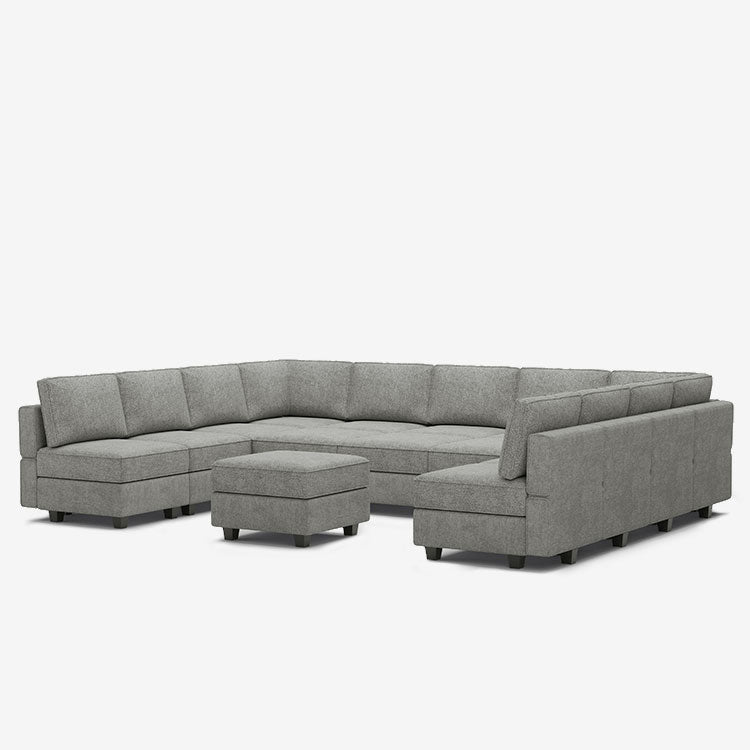 Belffin 14 Seats + 13 Sides  Modular Terry Sofa with Storage Seat and Ottoman