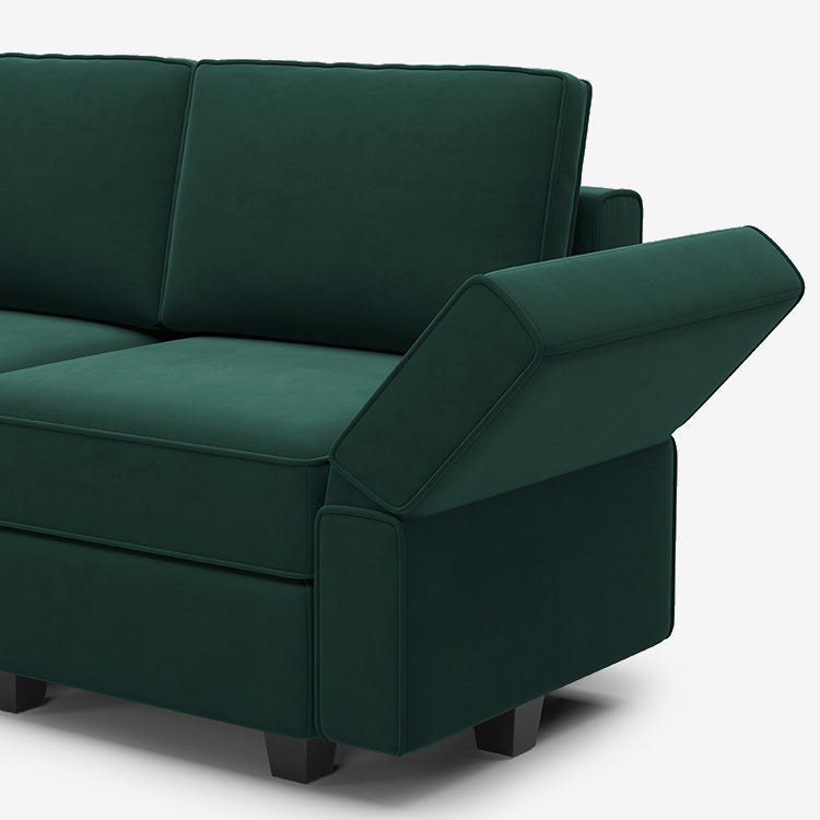 Belffin 9 Seats + 11 Sides Modular Velvet Sofa with Storage Seat and Ottoman