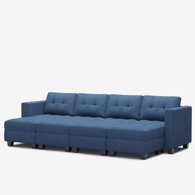 Belffin 8 Seats + 6 Sides Modular Weave Sleeper Sofa with Storage Seat