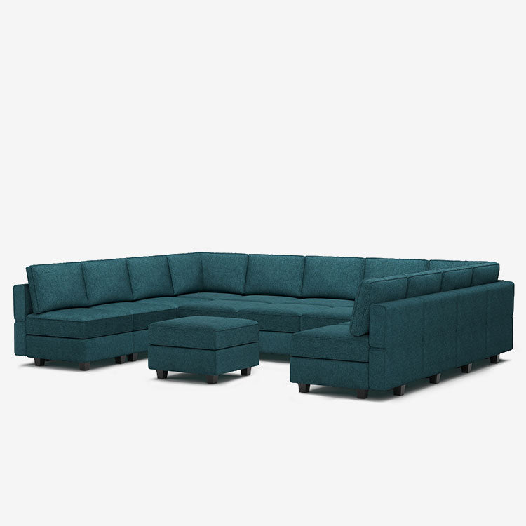 Belffin 14 Seats + 13 Sides  Modular Terry Sofa with Storage Seat and Ottoman