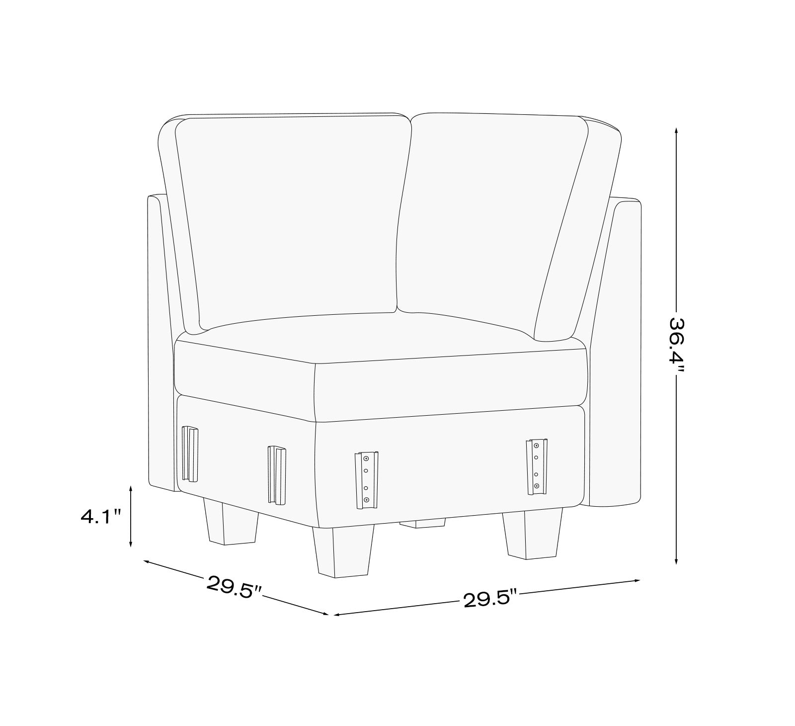 Siège d'angle modulaire en chenille Belffin
