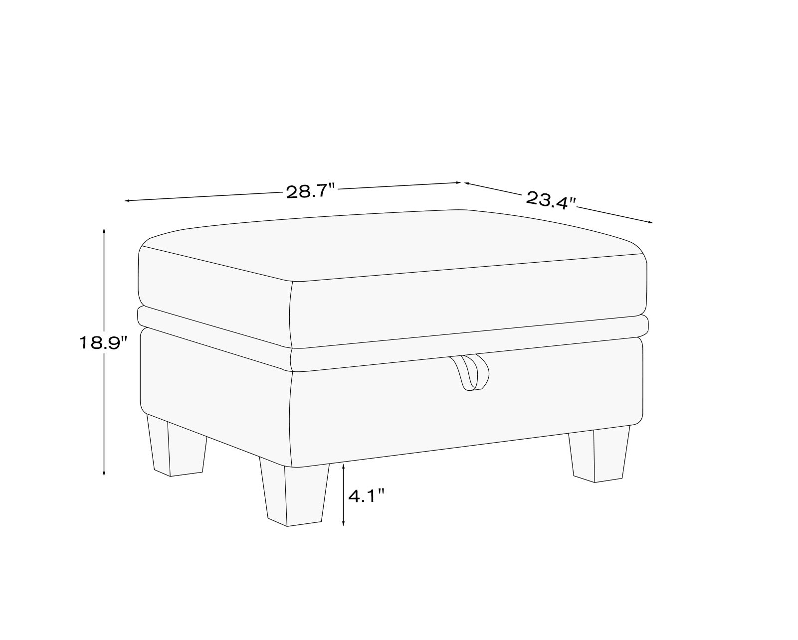 Petit pouf modulaire en chenille Belffin