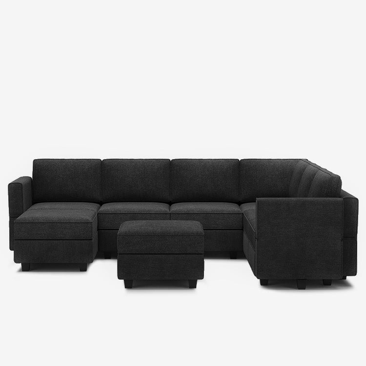 Belffin 7 Seats + 9 Sides Modular Terry Sofa with Storage Seat and Ottoman